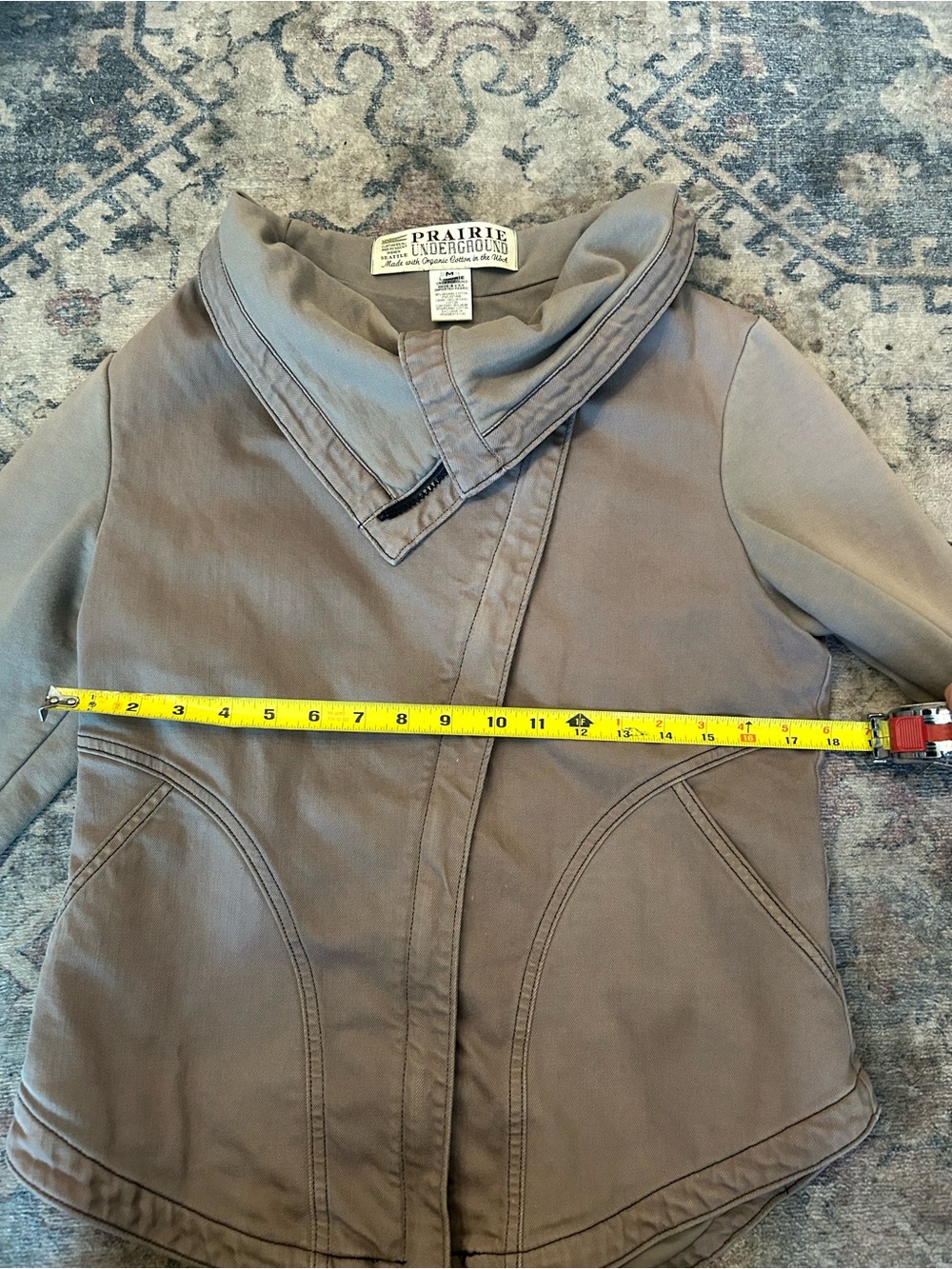 Prairie Underground Soft Taupe Cotton Jacket Organic Cotton Art to Wear - Picture 8 of 10